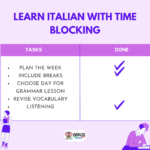 learn italian with time blocking